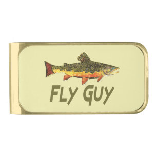Fly Fishing for Trout Gold Finish Money Clip