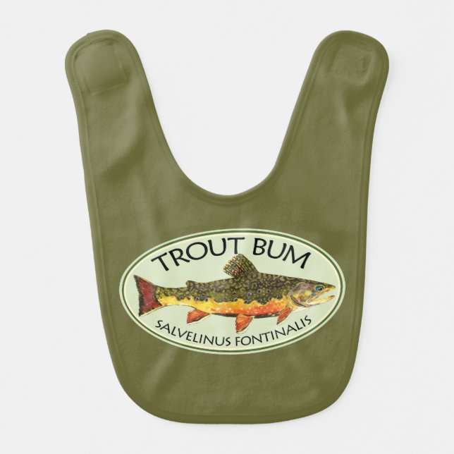 Fly Fishing Funny TROUT BUM Bib (Front)