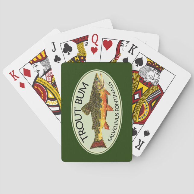 Fly Fishing Funny TROUT BUM Poker Cards (Back)