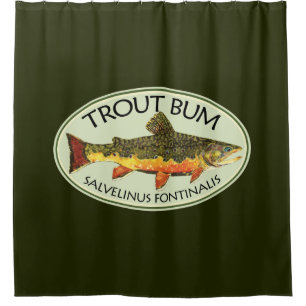 Fly Fishing Funny TROUT BUM Shower Curtain