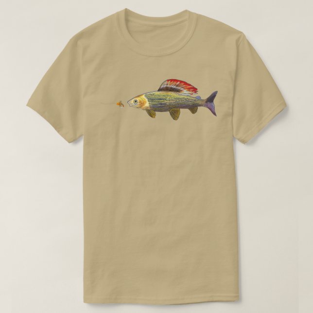 Fly Fishing Grayling Fish Nymphing Dry Fly Tying F T-Shirt (Design Front)