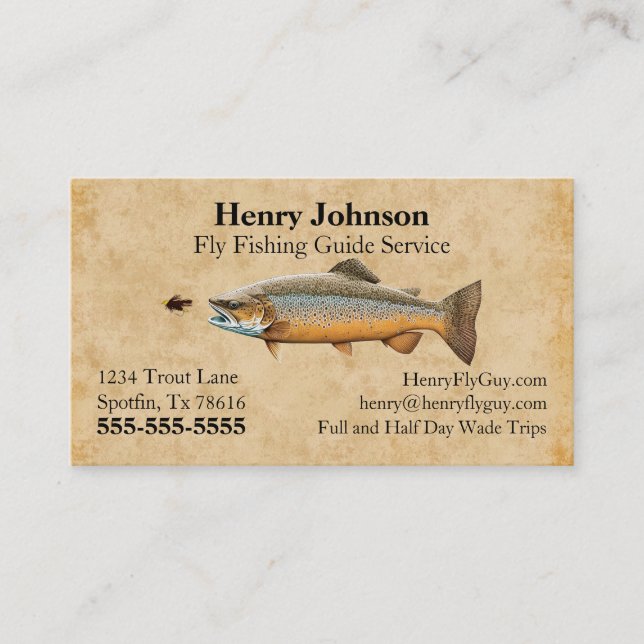 Fly Fishing Guide Service Business Card (Front)