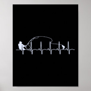 Fly Fishing Heartbeat Fish Trout Fishing Poster