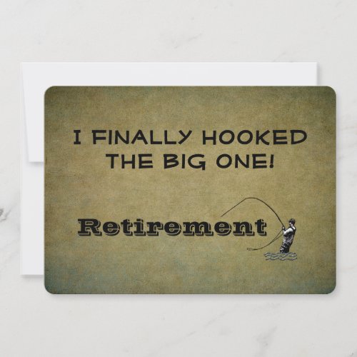 Fly Fishing Hooked Big One  Retirement Announce Invitation