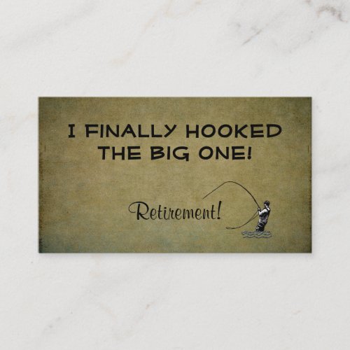 Fly Fishing Hooked Big One  Retirement Contact Calling Card