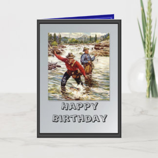 Fly fishing in the river card