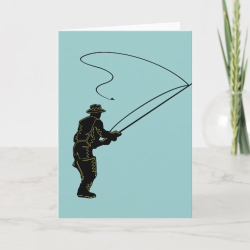 Fly Fishing in Waders Card