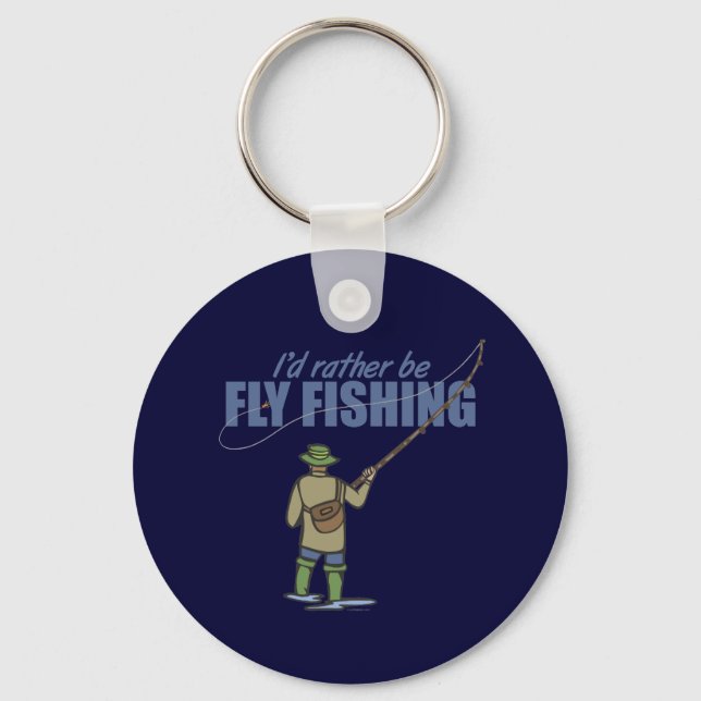 Fly Fishing in Waders Keychain (Front)