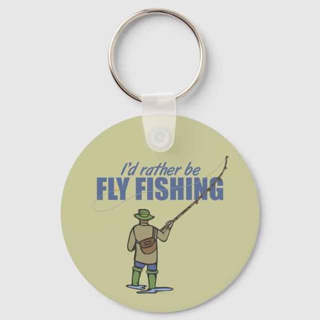 Fly Fishing in Waders Keychain (Front)
