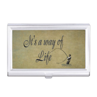 Fly-fishing - It's a Way of Life Business Card Holder