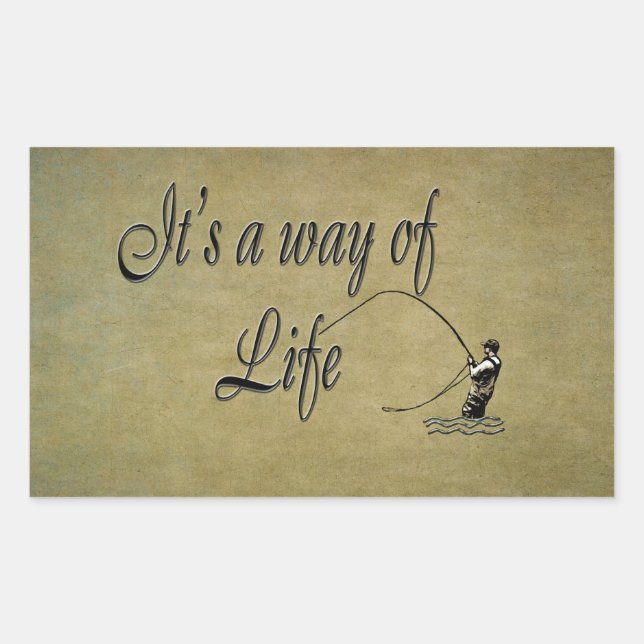 Fly-fishing - It's a Way of Life Rectangular Sticker (Front)
