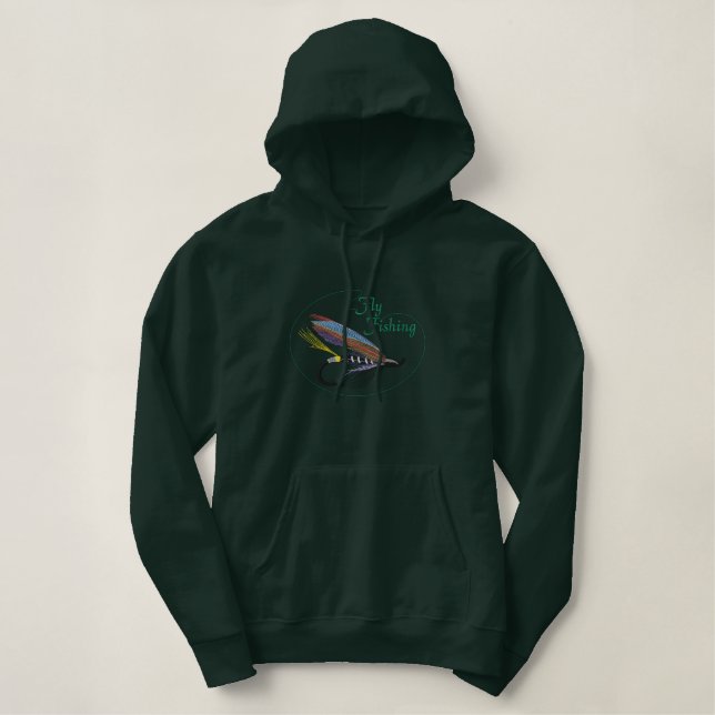 Fly-fishing Logo Embroidered Hoodie (Design Front)