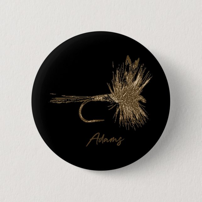 Fly Fishing Lure Adams Vintage  Button (Front)
