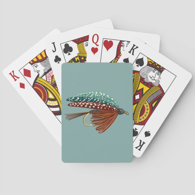 Fly Fishing Lure Art Fisherman Poker Cards (Back)