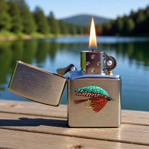 Fly Fishing Lure Art Fisherman Zippo Lighter