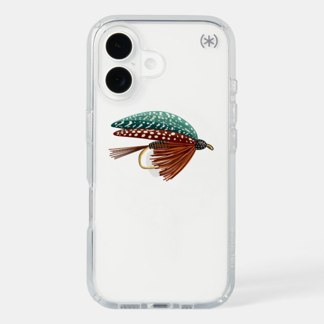 Fly Fishing Lure Minimalist Design Speck iPhone Case (Front)