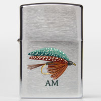 Fly Fishing Lure Monogram Initials Fisherman