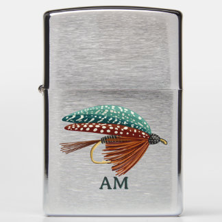 Fly Fishing Lure Monogram Initials Fisherman Zippo Lighter