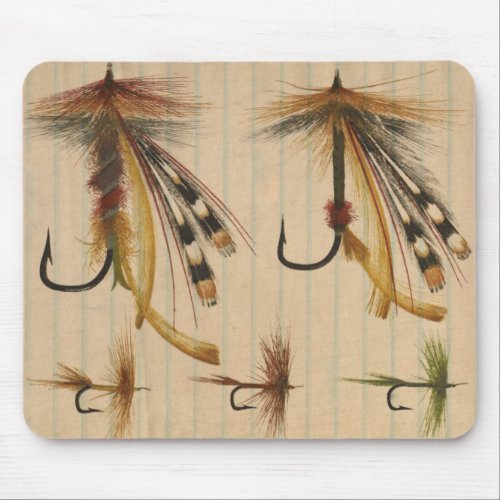 Fly Fishing Lure on Lined Paper Mouse Pad