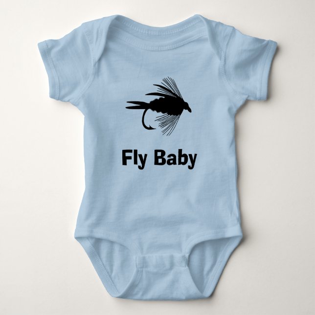 Fly Fishing lure to Personalize Baby Bodysuit (Front)