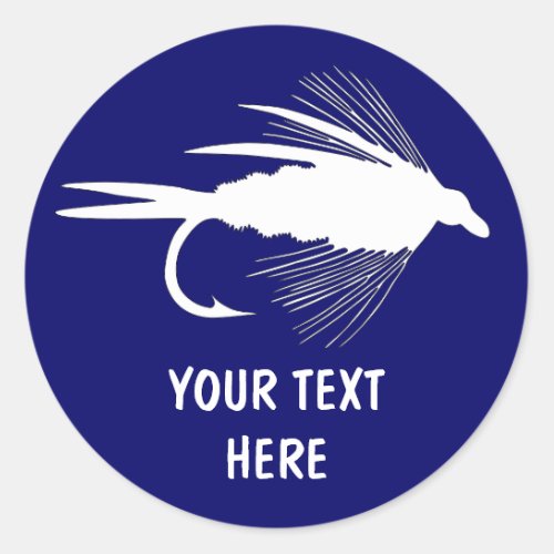 Fly Fishing lure to Personalize Classic Round Sticker
