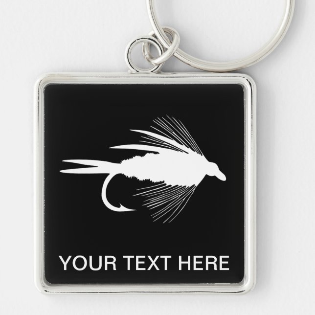 Fly Fishing lure to Personalize Keychain (Front)
