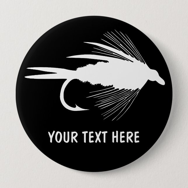 Fly Fishing lure to Personalize Pinback Button (Front)
