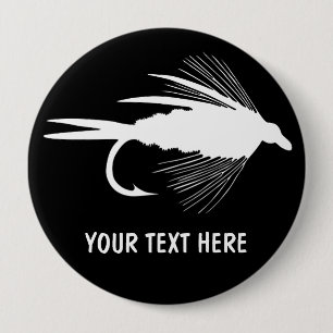 Fly Fishing lure to Personalize Pinback Button