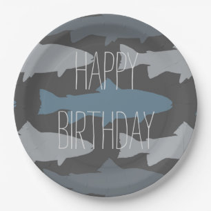 Fly Fishing Lures Pattern Paper Plates