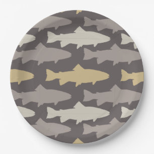 Fly Fishing Lures Pattern Paper Plates