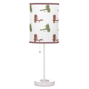Fly Fishing Lures Pattern Table Lamp