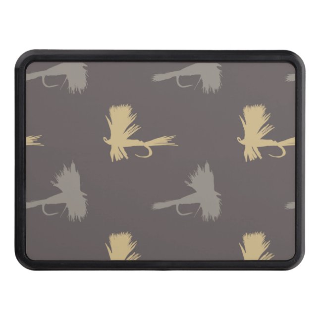 Fly Fishing Lures Pattern Trailer Hitch Cover (Front)