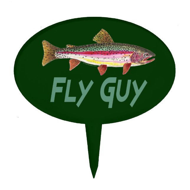 Fly Fishing Men Cake Topper (Front)