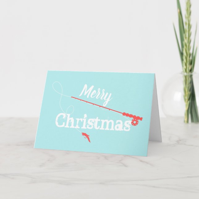 Fly Fishing Merry Christmas Card (Front)