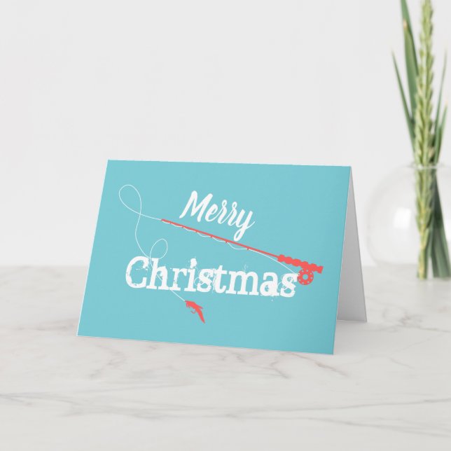 Fly Fishing Merry Christmas Card (Front)