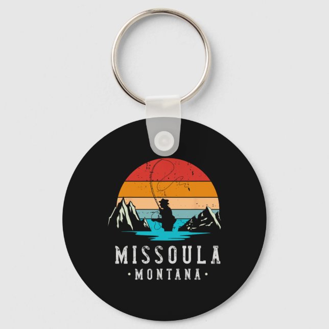 Fly Fishing Missoula Montana  Keychain (Front)