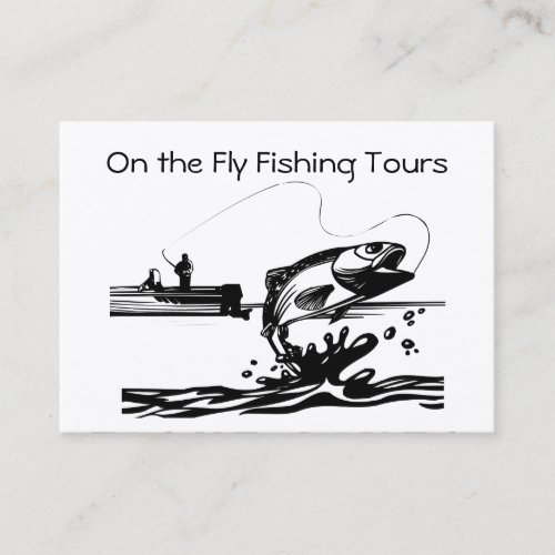 Fly Fishing on Lake Guiding Service Biz Business Card