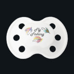 FLY FISHING PACIFIER<br><div class="desc">Donate forget this cute design when you go fishinate. This design is perfect to take with you when you go. Everyone will love it!</div>