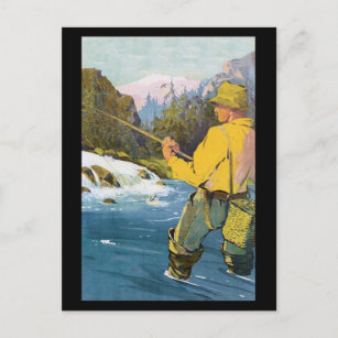 Vintage Fly Fishing Postcards - No Minimum Quantity