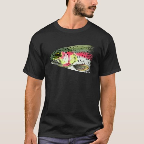 Fly Fishing Rainbow Trout Dry Fly Tying Fisherman  T_Shirt