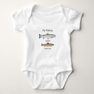 Fly Fishing Rainbow Trout - Steelhead Baby Bodysuit