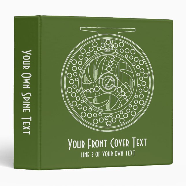 Fly Fishing Reel 3 Ring Binder (Front/Spine)