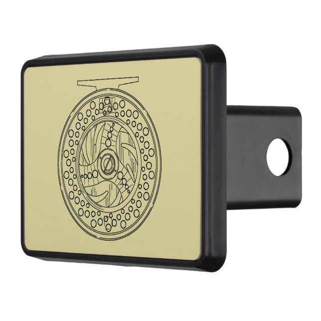 Fly Fishing Reel Art Hitch Cover (Left)
