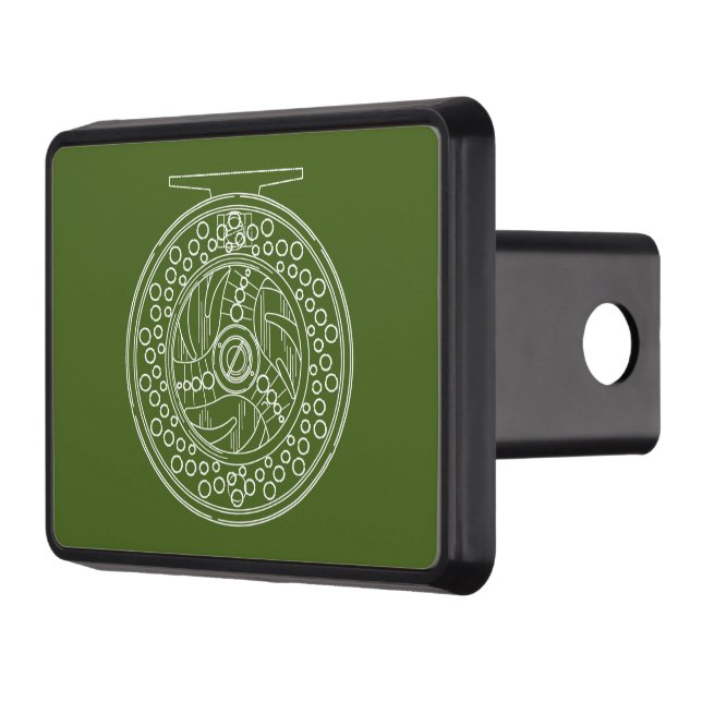 Fly Fishing Reel Art Trailer Hitch Cover (Left)