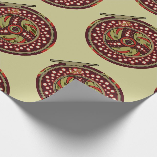 Fly Fishing Reel Christmas Wrapping Paper (Corner)