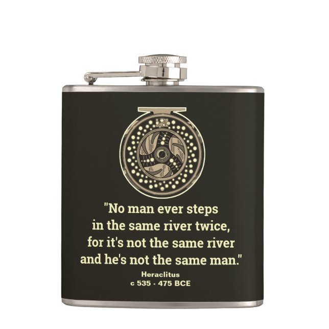 Fly Fishing Reel for Fisherman Angler Flask (Front)