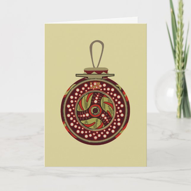 Fly Fishing Reel for Fisherman Angler Holiday Card (Front)