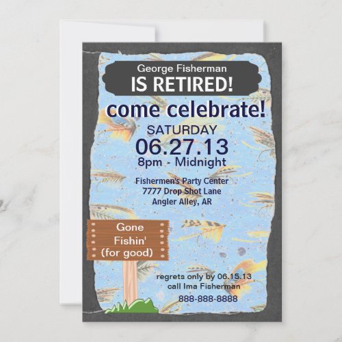 Fly Fishing Retirement Party celebration Invitation