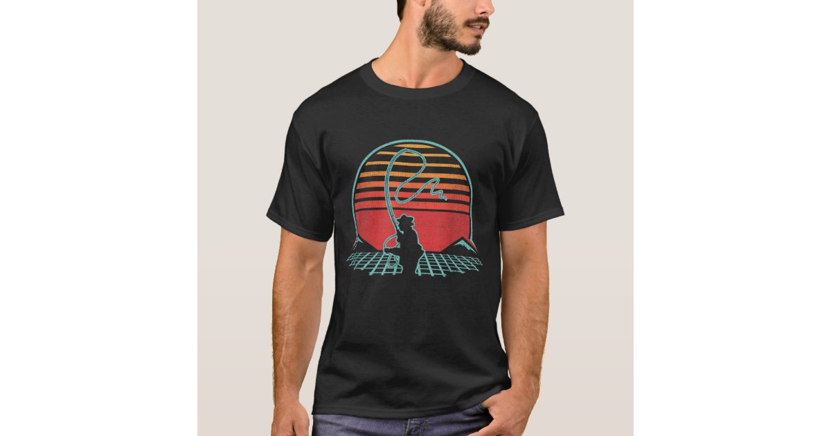 Fly Fishing Retro Vintage 80s Style Fisherman Gift T-Shirt