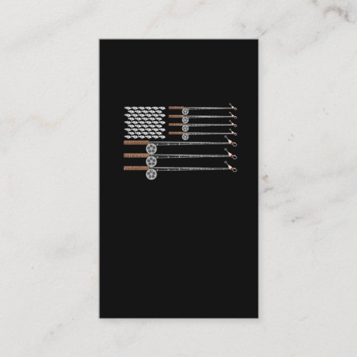Fly Fishing Rod US American Flag Art Business Card